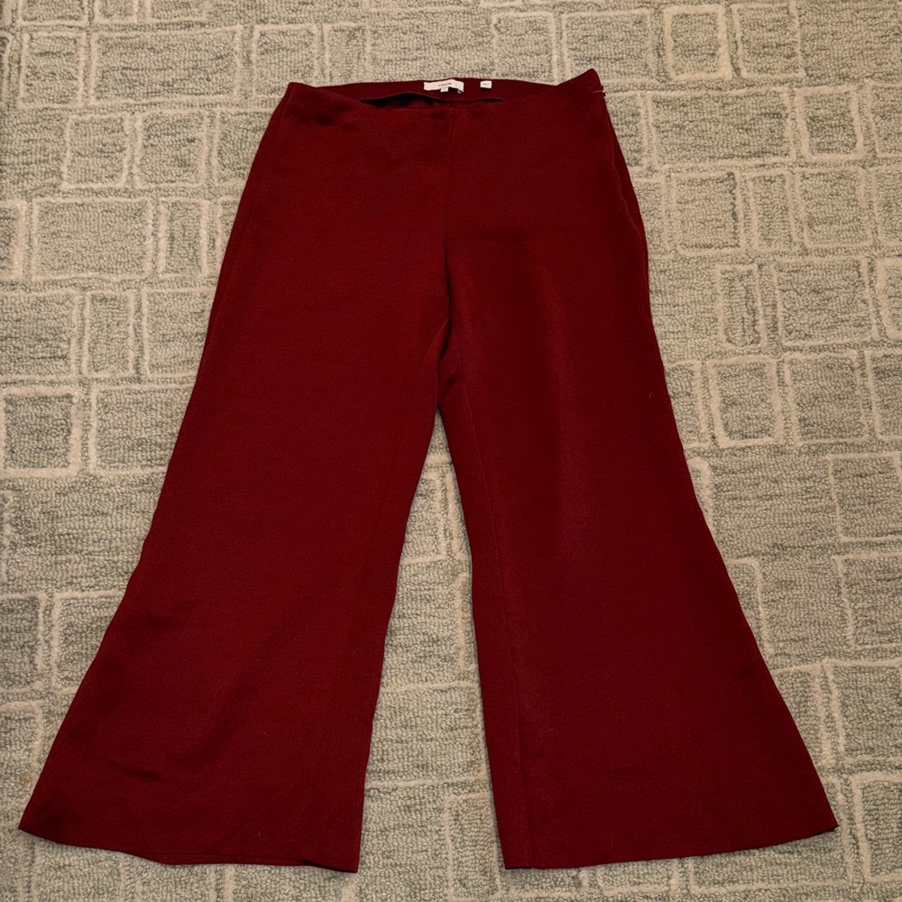 Vince Deep Red Wide-Leg Pants